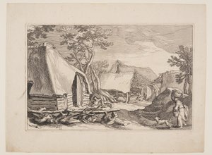 Plate 18, from Landscapes with Farmhouses by Boetius Adams Bolswert