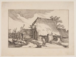 Plate 5, from Landscapes with Farmhouses by Boetius Adams Bolswert