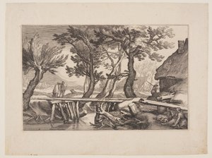 Plate 8, from Landscapes with Farmhouses by Boetius Adams Bolswert