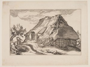 Plate 9, from Landscapes with Farmhouses by Boetius Adams Bolswert