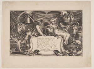 Title-plate, from Landscapes with Farmhouses by Boetius Adams Bolswert
