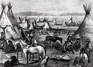 Navajo Indian encampment by Bohuslav Kroupa