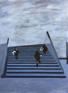 Children Running Up Stairs by Borgenhag Holmqvist