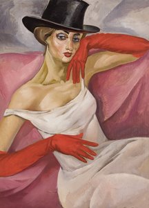 Lady in Top Hat by Boris Dmitrievich Grigoriev