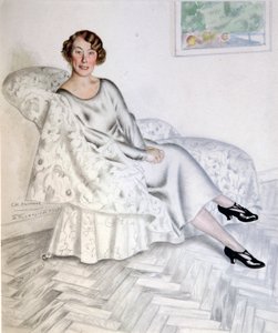 Lady in Interior by Boris Mikhailovich Kustodiev