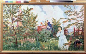 Apple Garden by Boris Mikhailovich Kustodiev