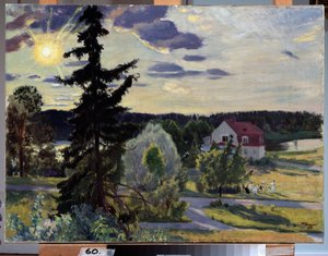 Evening Landscape by Boris Mikhailovich Kustodiev