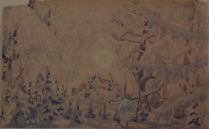 Stage Design for the Opera The Snow Maiden by N. Rimsky-Korsakov, 1910 by Boris Mikhailovich Kustodiev