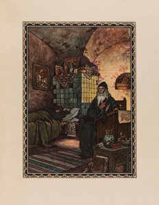 Pimen. Illustration to the Drama Boris Godunov by A. Pushkin by Boris Vasilievich Zvorykin