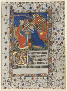 Bifolio from a Book of Hours: Coronation of the Virgin by Boucicaut Master