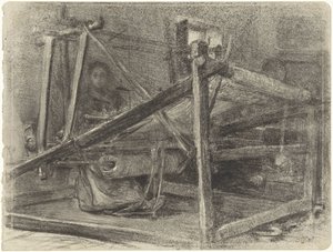 Loom and a Woman in the Background by Bramine Hubrecht