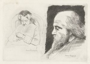 Seated Woman and Portrait of a Man