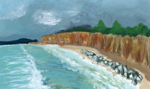 Stormy Coastal Landscape