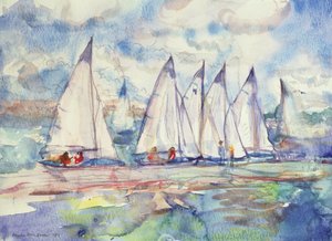 Blue Sailboats, 1989 by Brenda Brin Booker
