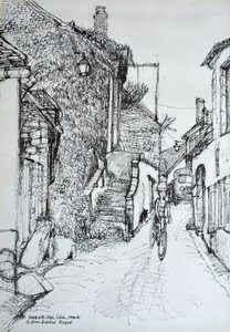 House with steps, Culen, France by Brenda Brin Booker