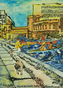 Pug by the Pirates Castle by Brenda Brin Booker