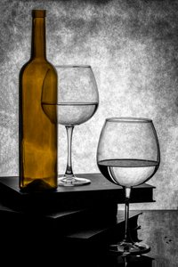Golden Bottle Still Life