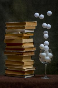 Old Books Floating Orbs by Brig Barkow