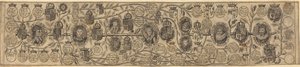 Family Tree with Portraits of Henry VII, Henry VIII, Elizabeth, James, and Charles by British 17th Century