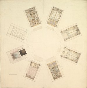 Octagonal Room with Sectional Views by British Anonymous 19th Century.