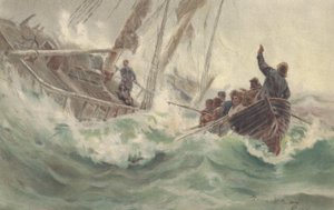 Captain and His Faithful Dog Go Down with Wrecked Ship, While Crew Escape