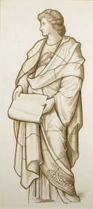 Muse of Literature - Cartoon for Stained Glass, c.1890 by British School
