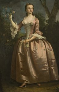Portrait of a Lady in a Pink Dress by British School