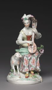 Seated Musician, Derby Porcelain Factory, c.1765 by British School