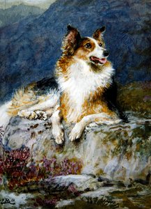 Collie in a Landscape by Briton Riviere