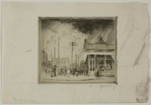 Chicago - The Corner, 57th and Stony Island Ave by Bror Julius Olsson Nordfeldt