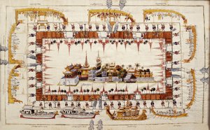 Cloth with View of the Mandalay Palace