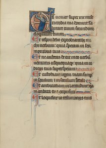 Initial E: A Man Holding a Scroll by Bute Master