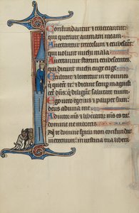 Initial I: David atop a Tower Pointing to Three Demons Below by Bute Master