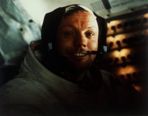 Commander Neil Armstrong in the Lunar Module on the Moon, Apollo 11 Mission