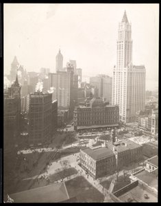 Aerial View of City Hall Park, City Hall and the Post Office