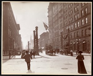 Decorations for the Dewey Parade in front of the Waldorf Astoria Hotel at 33rd Street and 5th Avenue, New York, 1899