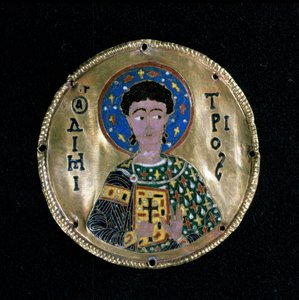 Bust of St. Demetrius, Enamel, Byzantium by Byzantine