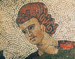 Head of a Roman Soldier, flooring from the Grand Imperial Palace, Constantinople, 5th-6th century by Byzantine