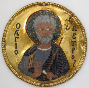 Medallion with Saint Peter from an Icon Frame, c.1100 by Byzantine