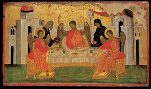 The Hospitality of Abraham Old Testament Trinity, ca 1380 by Byzantine