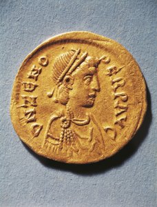 Numismatics, Ancient Rome, Coin Representing Zeno, Emperor of the Byzantine Empire by Byzantine Byzantine