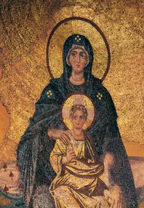 Virgin and Child enthroned (mosaic) by Byzantine Byzantine