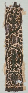Rare Silk Tunic Fragment with Ornamental Sleeve Band, 400s-500s