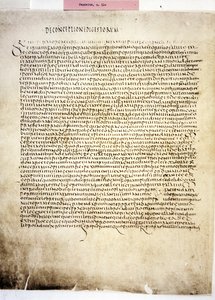 CORPUS JURIS CIVILIS: Una pagina del Codex Iustinianus, Digestum., 6th century by Byzantine School