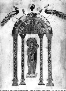 Madonna and Child, folio from the Rabula Gospels, 586 AD