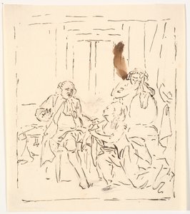 A Woman Kneels Before a Seated Man. In the Background, a Weeping Woman Leaning on a Chair. Theater Scene? by C.A. Lorentzen