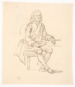 Seated Gentleman with Wig and Order Ribbon by C.A. Lorentzen