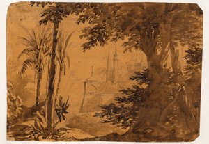 Backdrop. Draft for Membership Piece for the Academy of Fine Arts by C.F. Christensen