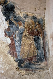 Angel and saint, (detail)