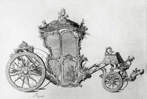 Design for rococo carriage, engraving by J.B. and Brown J. Rowbotham